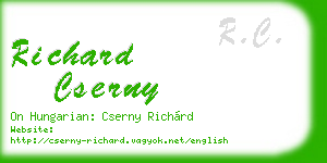 richard cserny business card
