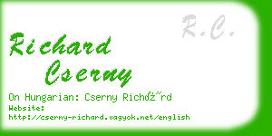 richard cserny business card